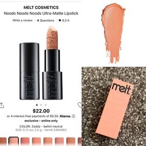 NEW Melt Cosmetics ultra matte lipstick in Zaddy